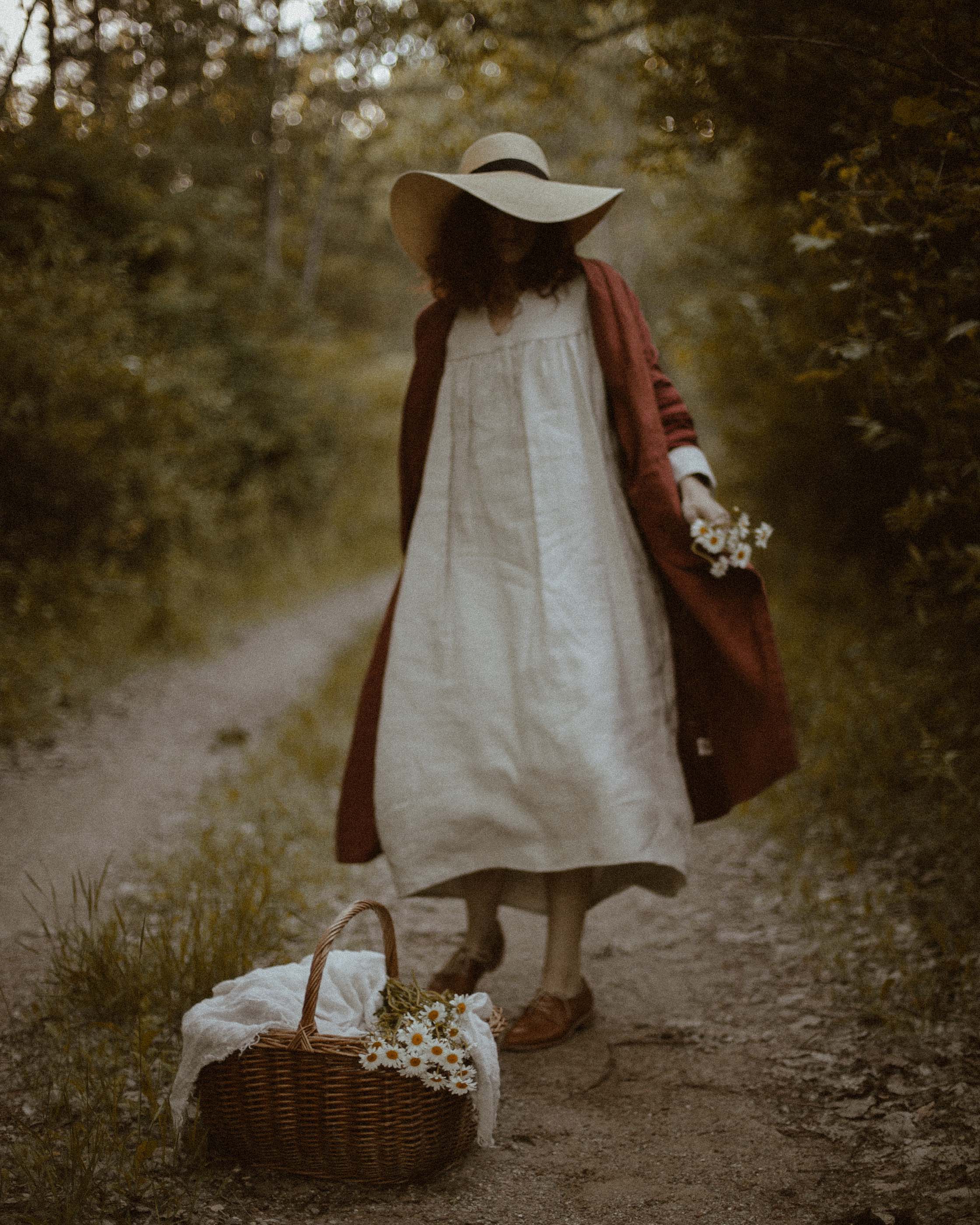 Linen cream dress sales