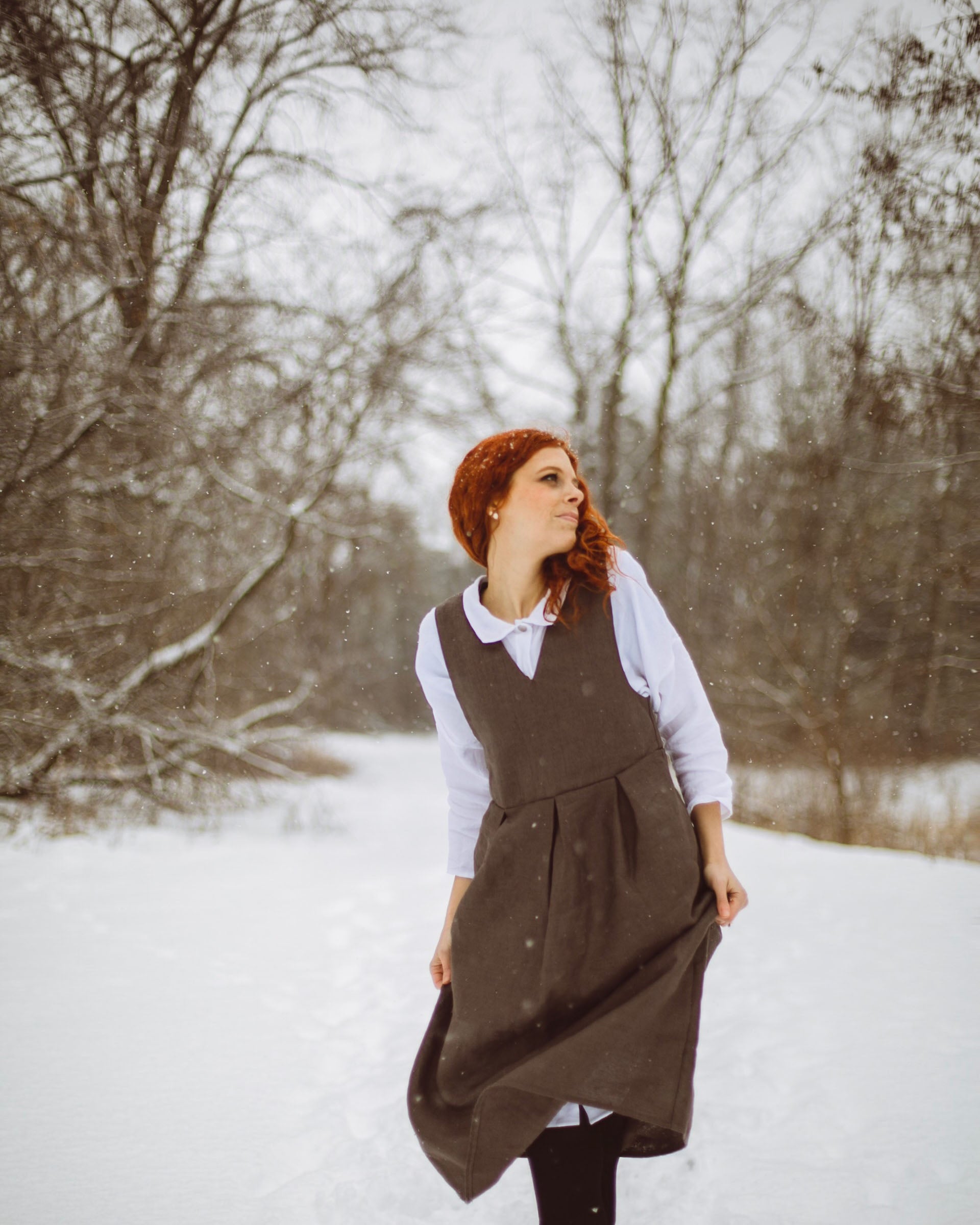 Winter pinafore dress clearance