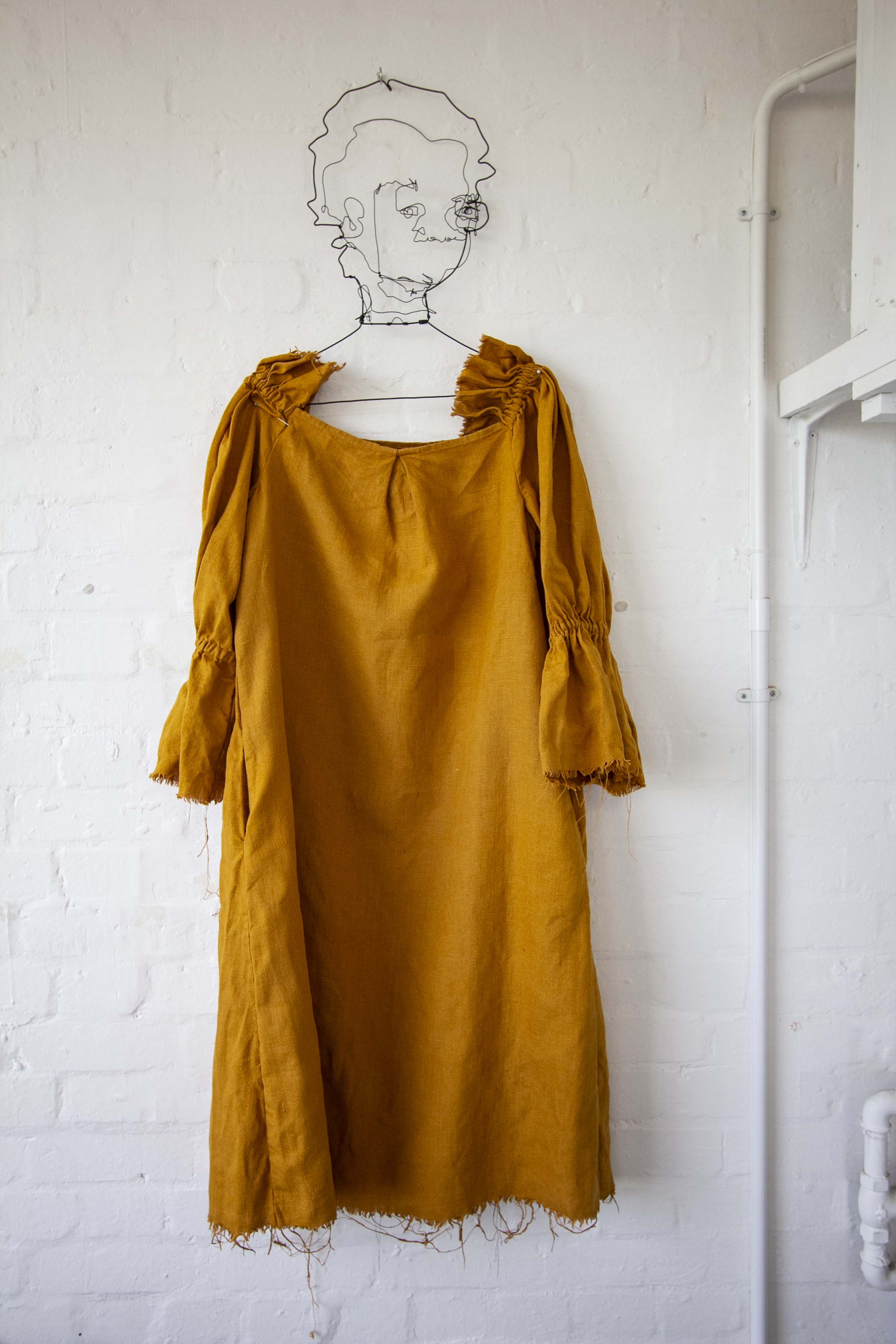 Linen sales mustard dress