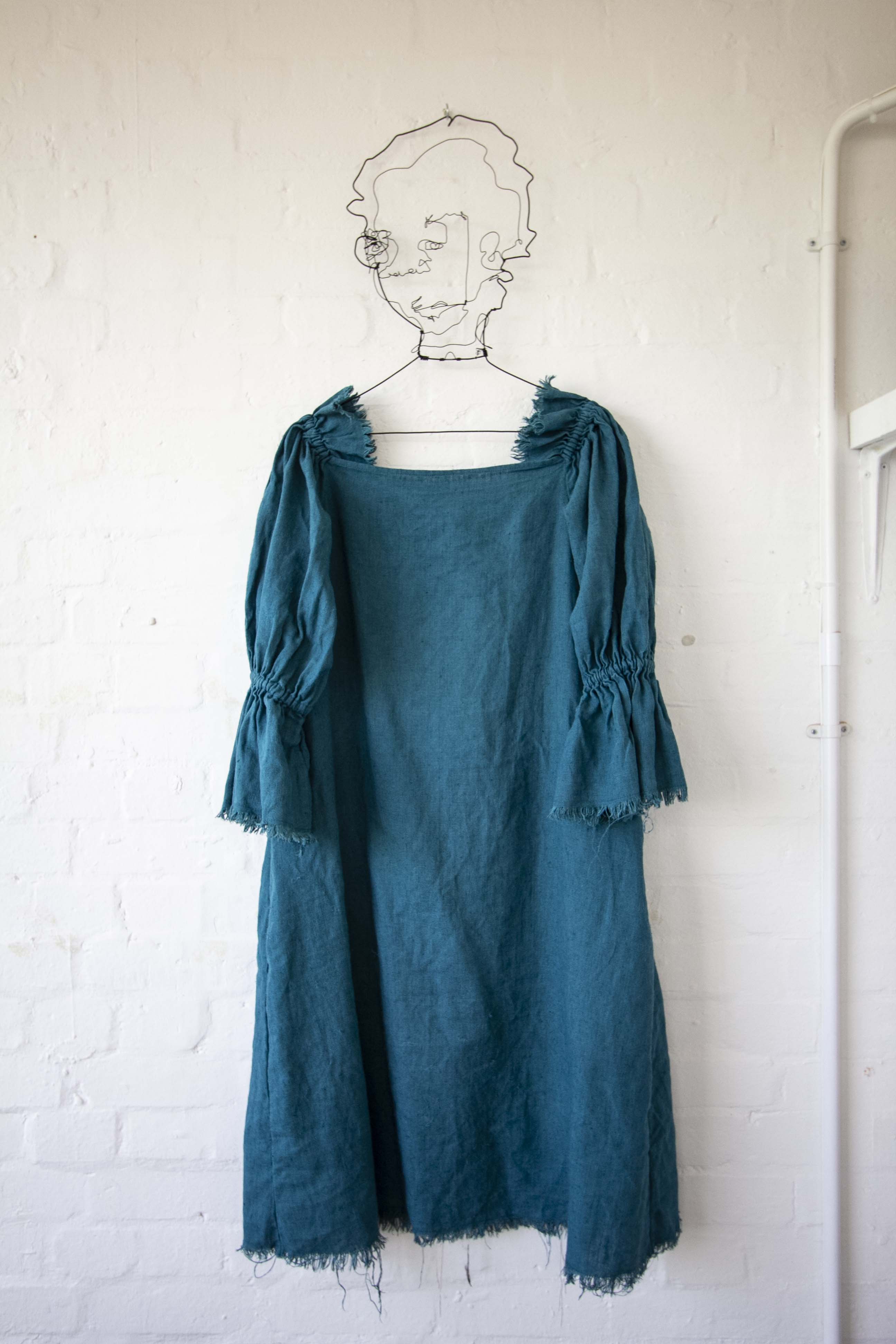 Linen puff store sleeve dress