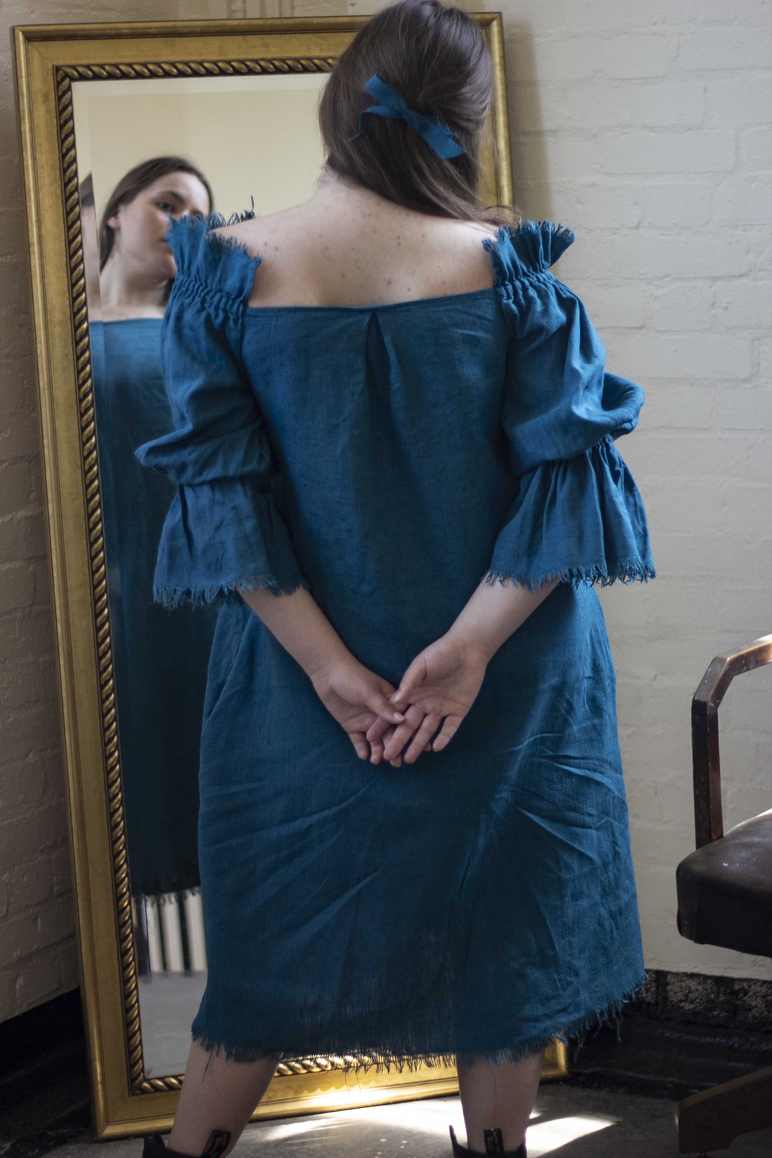 Linen store ruffle dress